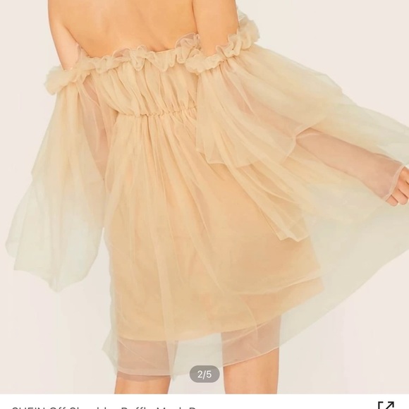 Off the should ruffle mesh dress - Picture 1 of 2